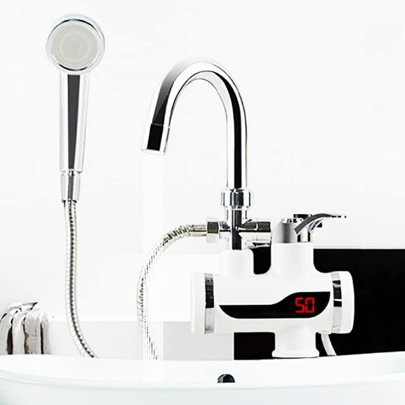 Chauffe-eau électrique instantané avec robinet et douchette – Image 4