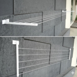 Alternative view of Sèche linge Mural Rabattable avec corde DUNE