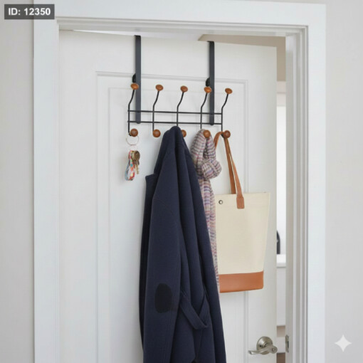 Porte manteau derrière porte 5 tètes