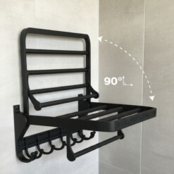 Alternative view of Porte serviette triple 2 Niveaux Noir SANWATER