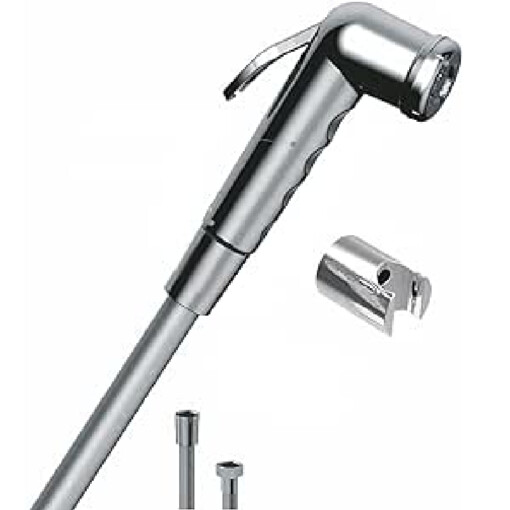 Douchette d'ablution chromé avec flexible et support GROVIA 24309-1