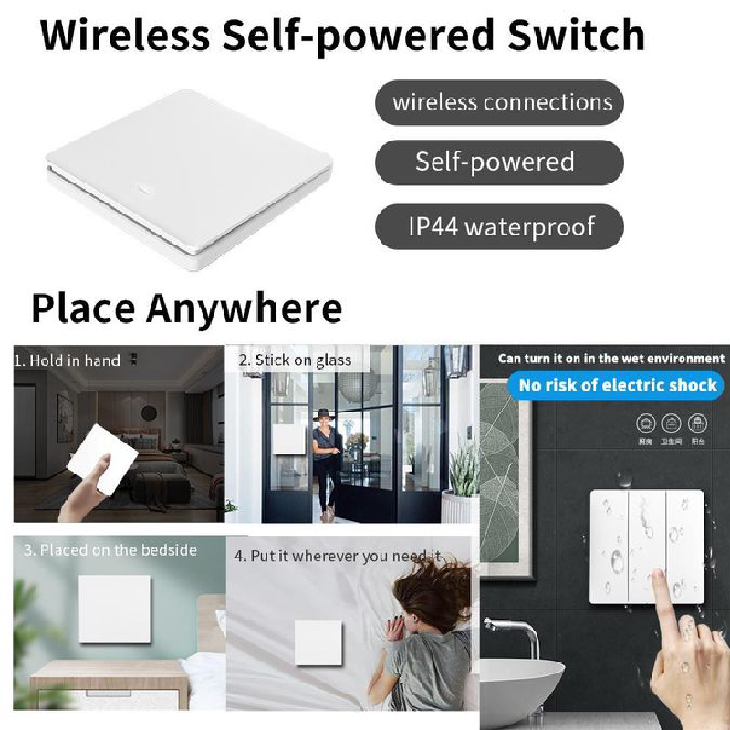 Interrupteur mural sans fil sans batterie étanche – Image 6
