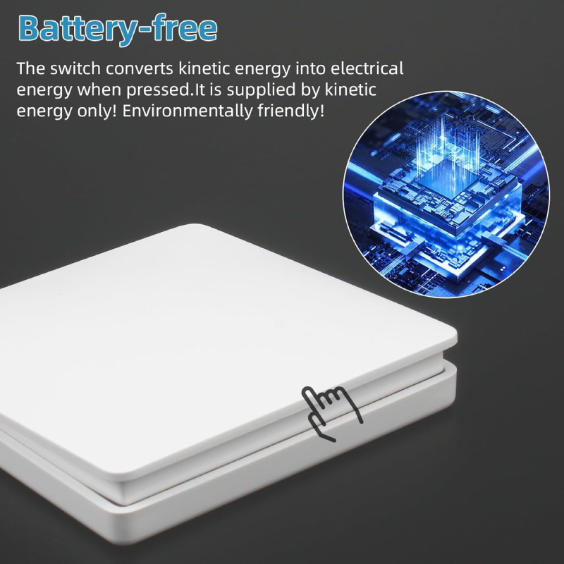 Interrupteur mural sans fil sans batterie étanche – Image 2