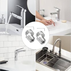 Alternative view of Adaptateur de robinet de douche et cuisine réglable 2PCS