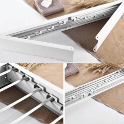 Alternative view of Sèche linge mural pliable 5 niveaux avec crochets