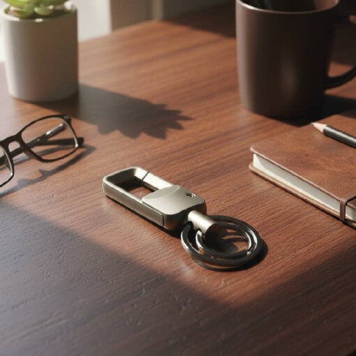 Porte clés avec crochet en acier inoxydable