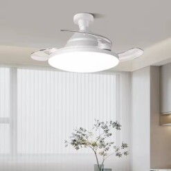 Alternative view of Ventilateur de plafond à LED télécommandé et lames rétractables