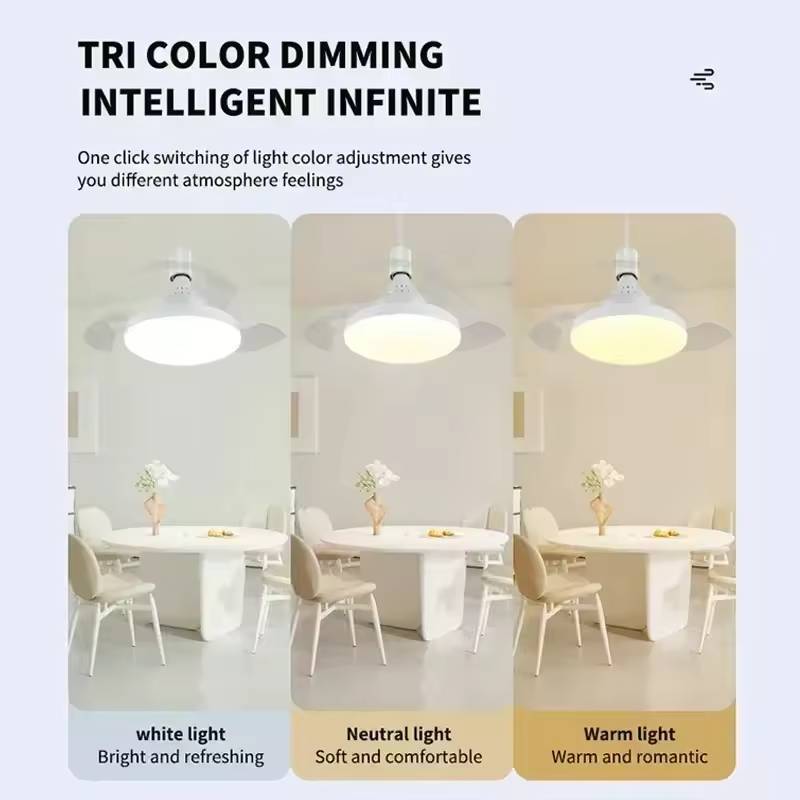 Ventilateur de plafond à LED télécommandé et lames rétractables – Image 5