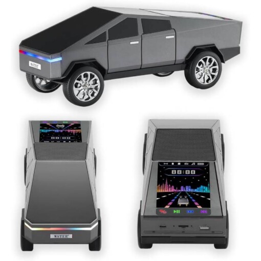 Haut parleur Bluetooth avec écran et lumière LED festive (CYBERTRUCK)
