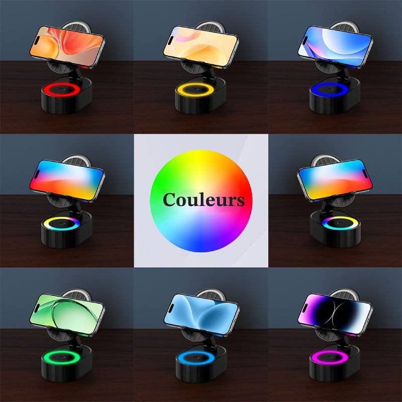 Haut-parleur Bluetooth sans fil 5 en 1 avec lumière ambiante colorée – Image 3