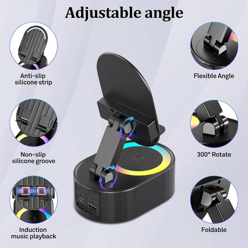 Haut-parleur Bluetooth sans fil 5 en 1 avec lumière ambiante colorée – Image 6