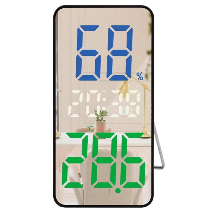 Réveil vertical décoratif avec grand écran LED, température météo numérique et luminosité réglable – Image 3