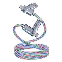 Cable multiports lumineux (USB - Type C - iPhone)