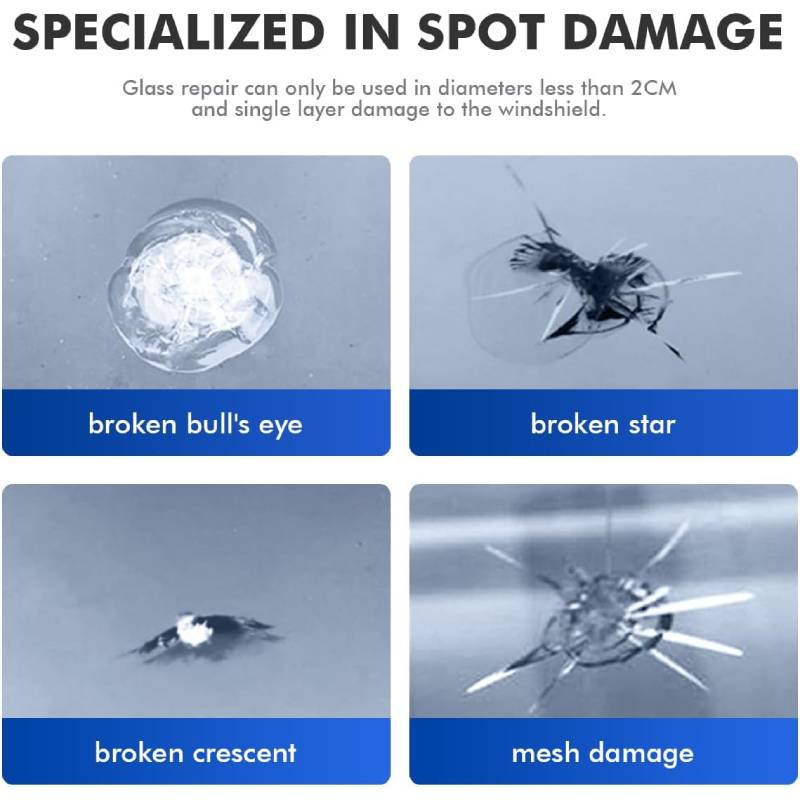 Kit de réparation de pare-brise de voiture avec seringues sous pression – Image 6