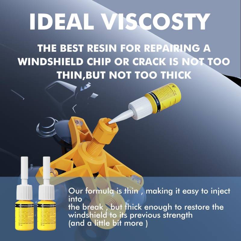 Kit de réparation de pare-brise de voiture avec seringues sous pression – Image 4