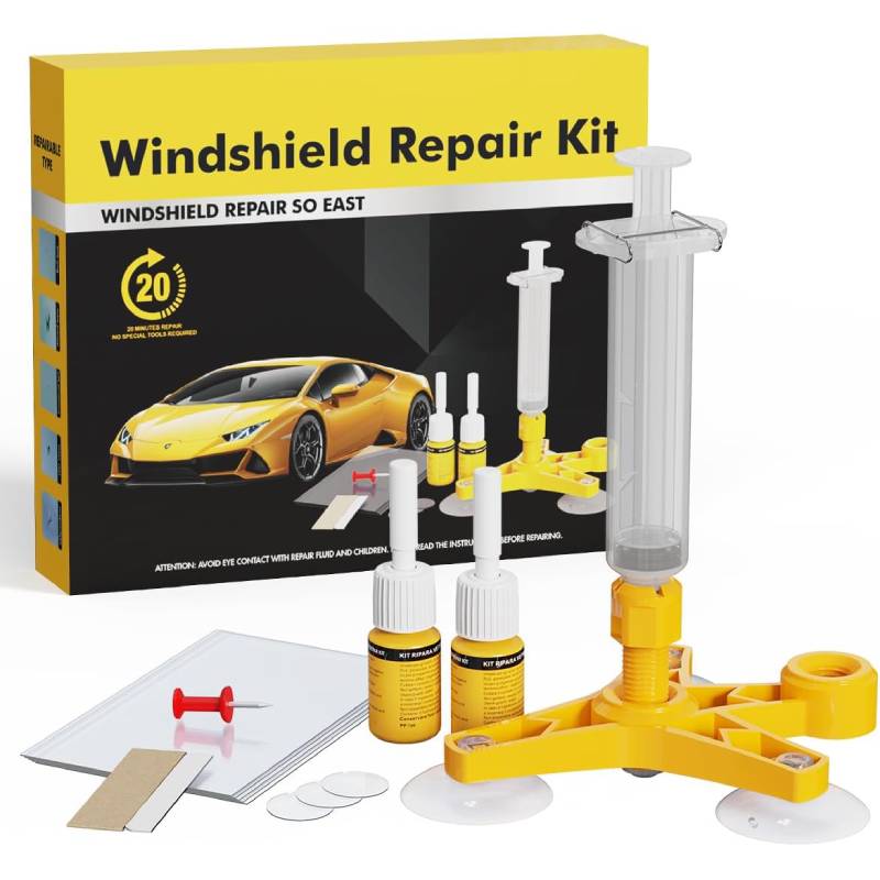 Kit de réparation de pare-brise de voiture avec seringues sous pression