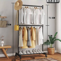 Alternative view of Penderie métallique 3 niveaux avec roues