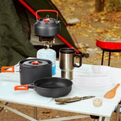 Alternative view of Ensemble de cuisine portable en alliage d’aluminium pour camping
