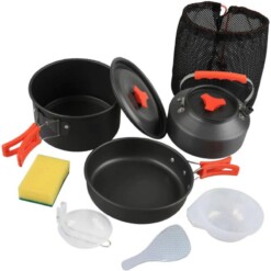 Ensemble de cuisine portable en alliage d’aluminium pour camping