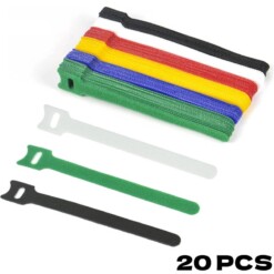 Lot de 20 Organisateurs de câble réglables réutilisable