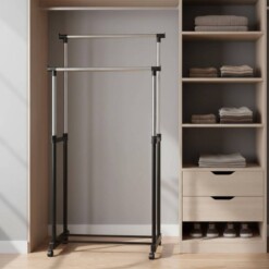 Penderie double métallique télescopique mobile ROMEX