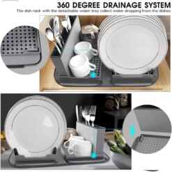 Alternative view of Égouttoir à vaisselle pliable avec tapis