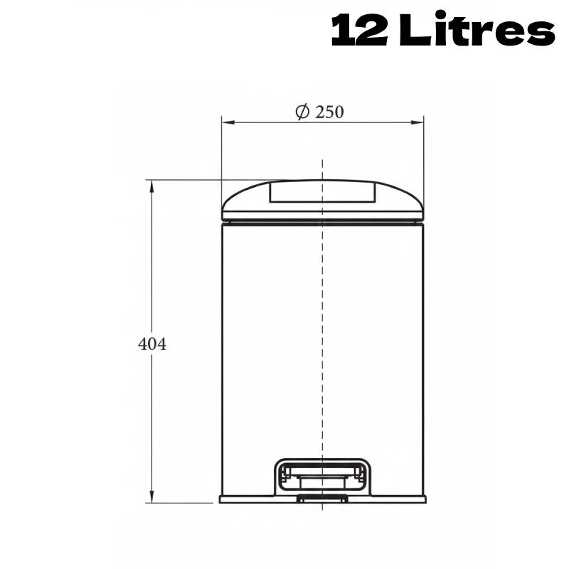 Poubelle à pédale INOX 12L VILAR – Image 4