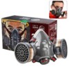 Masque de protection gaz avec 2 filtres au gel de silice