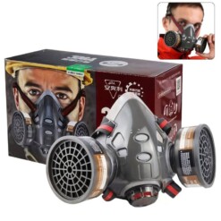 Masque de protection gaz avec 2 filtres au gel de silice