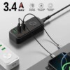 Chargeur multiports 3.4A FAST avec câble 1.2M