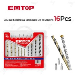 Jeu de mèches et embouts EMTOP 16PCS