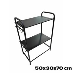 Alternative view of Etagère Micro-ondes double avec crochets PRACTO