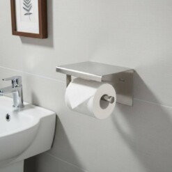 Alternative view of Porte papier hygiénique mural avec support Téléphone portable INOX