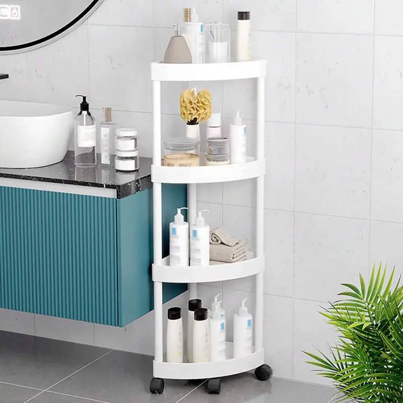 Etagère de coin salle de bain 4 Niveaux mobile – Image 5
