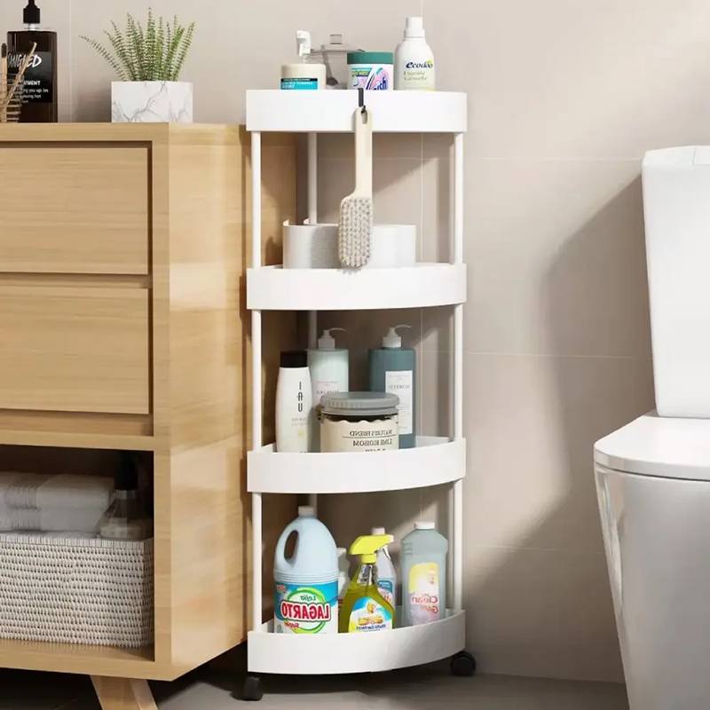 Etagère de coin salle de bain 4 Niveaux mobile – Image 4