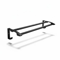 Porte serviettes double Noir en Aluminium avec 2 crochets