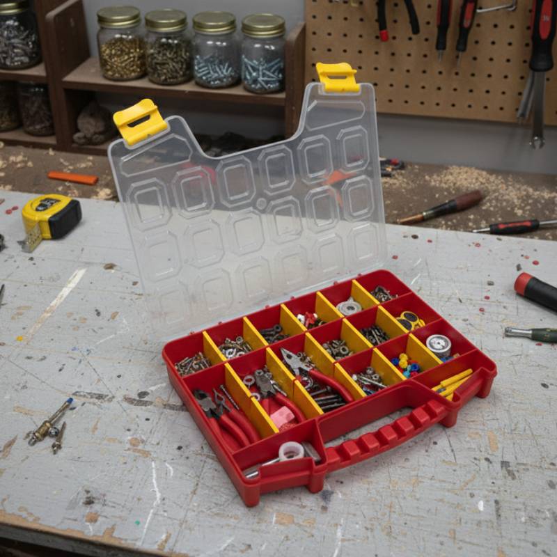 Caisse à outils 18 compartiments personnalisables en PVC – Image 2