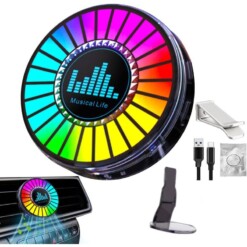 Alternative view of Lumière rythme d'ambiance ronde avec 2 recharges désodorisant aromatisés