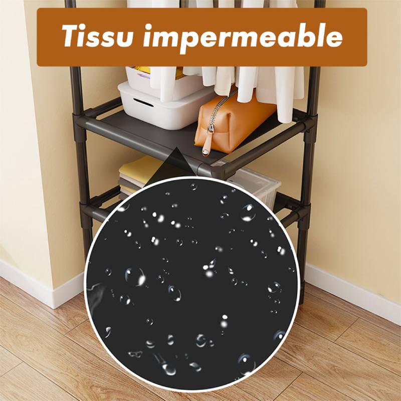 Penderie de coin avec porte manteaux et étagère de chaussures 3 Niveaux – Image 4