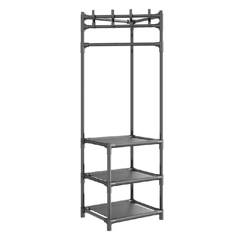 Penderie de coin avec porte manteaux et étagère de chaussures 3 Niveaux – Image 8