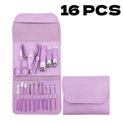 Ensemble de manucure pédicure coupe ongles luxueux 16PCS