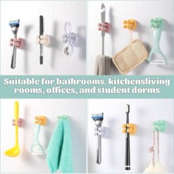 Alternative view of Attaches multifonctions adhésives (câbles, brosse à dents, rasoir…) 10PCS