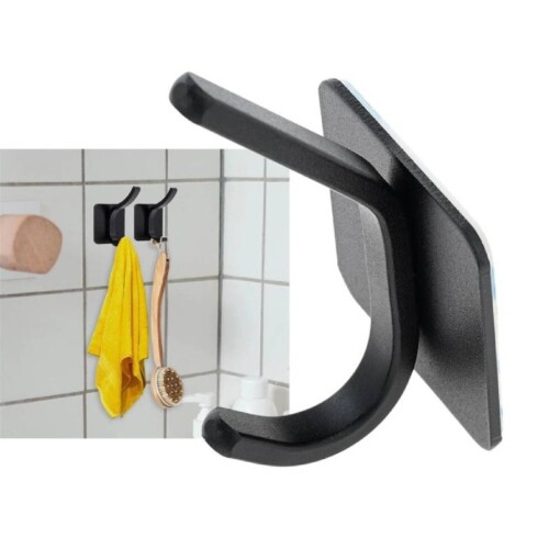 Crochet mural adhésif double noir FIRLA