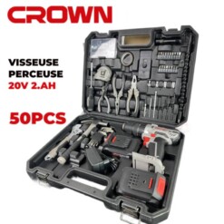 Caisse à outils CROWN 50PCS avec visseuse 20V CT21102H