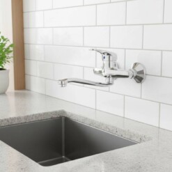 Alternative view of Mitigeur de cuisine chromé double à levier