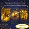Pack 3 guirlandes lumineuses d'ambiance jaune FANOUS ramadan