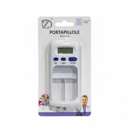 Boite médicaments avec minuteur 3 compartiments