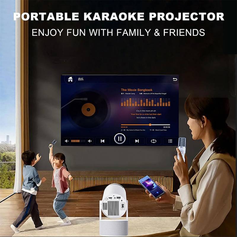 Mini Projector Karaoke Portable rotatif 1080P – Image 4