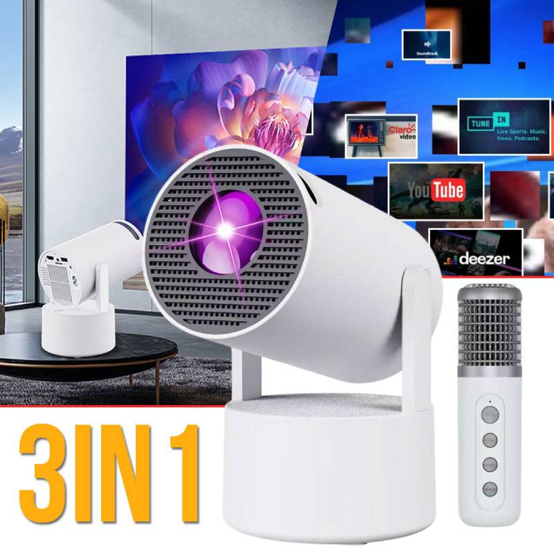 Mini Projector Karaoke Portable rotatif 1080P