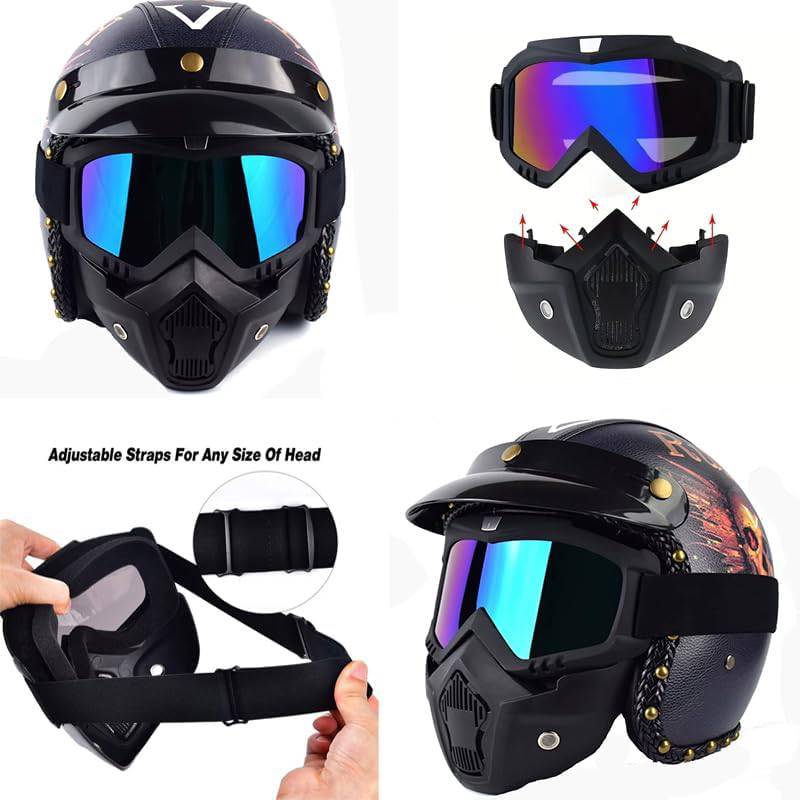 Masque de moto détachable protection UV et vent – Image 6